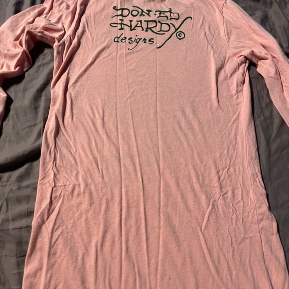 Ed Hardy Pink Long Sleeve with Butterfly Design - Picture 5 of 8